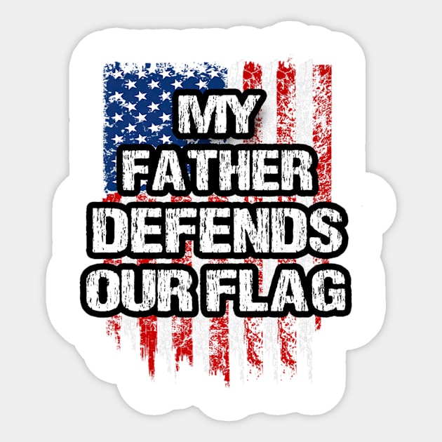 American Flag Military Clothing To Salute Veteran Father Sticker by Macy XenomorphQueen